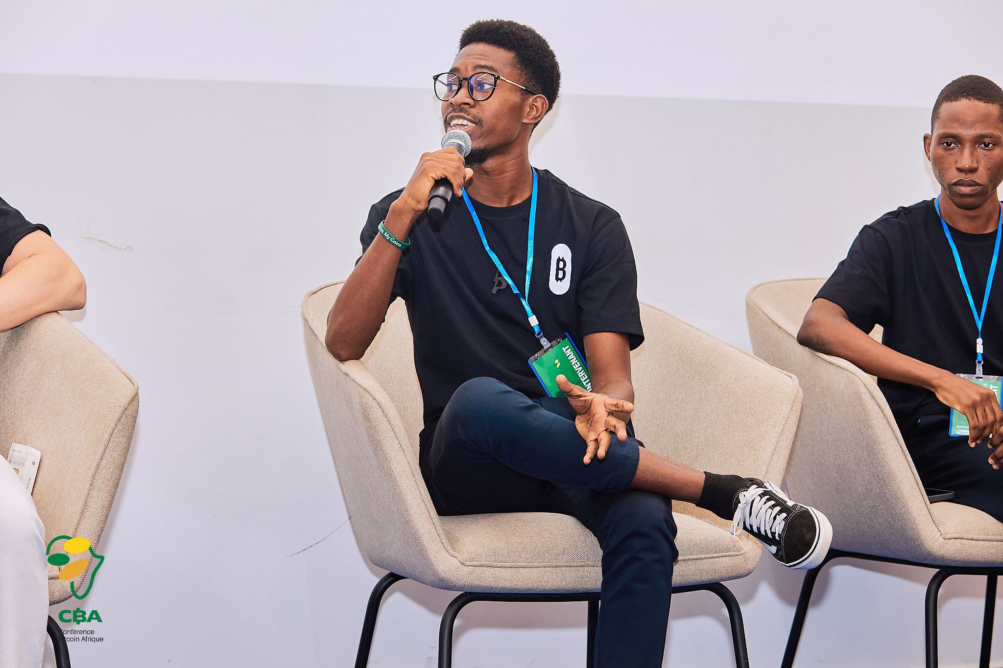 Loïc Kassa speaking on a Bitcoin panel