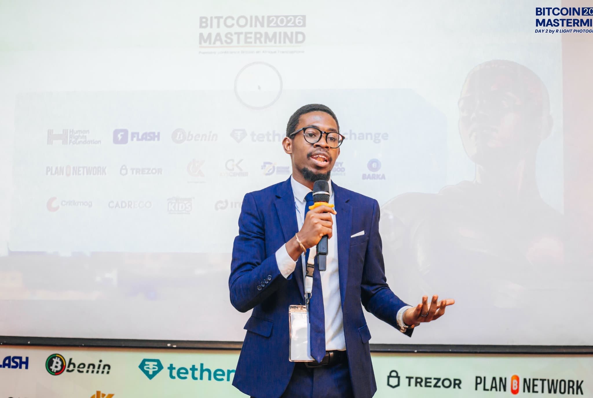 Loïc Kassa speaking at Bitcoin Mastermind